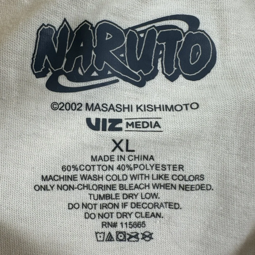 New Naruto 2002‎ Long Sleeve T-Shirt Boys XL Team 7 Kakashi Hidden Leaf Uzumaki